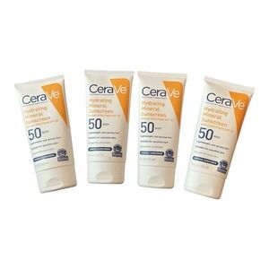 CeraVe - Hydrating Mineral Sunscreen SPF 50 Body (4 Pack, 5 oz ea) - No Boxes